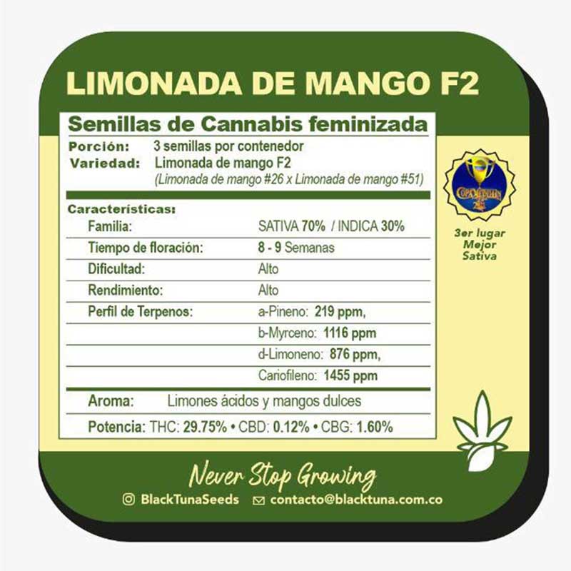 LIMONADA DE MANGO F2 THC